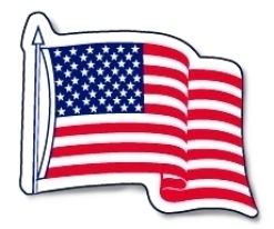 American Flag Decal - Sticker 3.25" x 4"