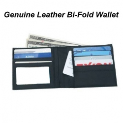 Mens Solid Genuine Leather Bifold Wallet