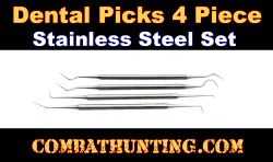 Dental Pick Set 4-Pc Stainless Steel Dental Picks