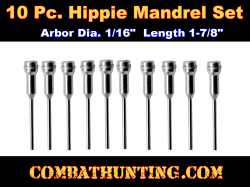10pc Big Head Hippie Mandrels 1/16" Arbor - Shank: 1/8" Dia.