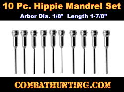 10 Pc. Hippie Mandrels 1/8" Shank - 1/8" Arbor Dia.