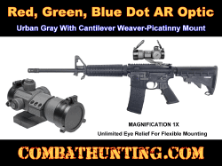 1x35mm Red Green Blue Dot Sight AR 15 Optic Urban Gray