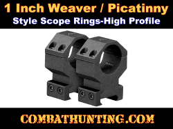 1 Inch Weaver Style Scope Rings-High Profile