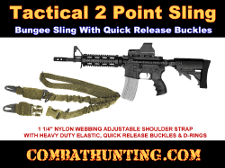 2 Point Sling Bungee Sling Quick Release Buckles Olive Drab
