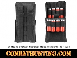 25 Round Shotgun Shotshell Reload Holder Molle Pouch 