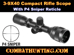 3-9x40 Compact Rifle Scope A.O. P4 Sniper Reticle