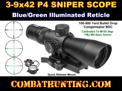 Ncstar 3-9x42 P4 Sniper Compact Scope With Quick Mount