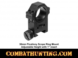 30mm Picatinny Scope Ring Mount Adjustable Height with 1" insert