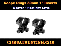30mm Weaver Ring 1" Inserts Heavy Duty