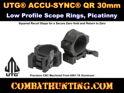 UTG ACCU-SYNC QR 30mm Low Profile Scope Rings Picatinny