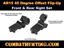 AR-15 45 Degree Offset Flip Up Iron Sight Set BUIS