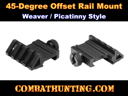 45 Degree Offset Picatinny Rail Mount 4 Slot