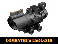 4x32 Tactical Rifle Scope Red Green Blue Illuminated Reticle With Fiber Optic Sight