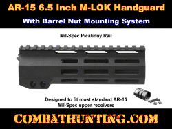 AR-15 Pistol Free Float Handguard With Barrel Nut M-LOK 6.5"