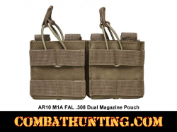 AR10, M1A, FAL .308 Dual Magazine Pouch MOLLE Tan/FDE