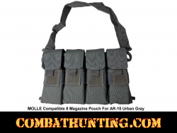 Urban Gray 8 Magazine Pouch For AR-15 and AK-47 Rifle