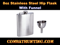 8oz Stainless Steel Hip Flask With Funnel