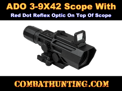 ADO 3-9X42 Scope With Flip Up Red Dot Optic-Black