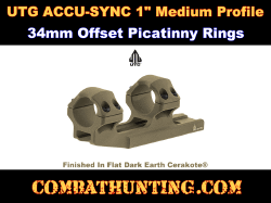 FDE UTG® ACCU-SYNC 1" Medium Profile 34mm Offset Pic. Rings