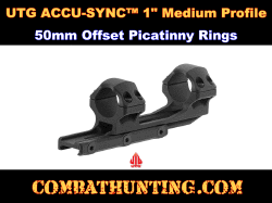 UTG® ACCU-SYNC 1" Medium Profile 50mm Offset Picatinny Rings Black