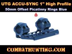 UTG® ACCU-SYNC 1" High Profile 50mm Offset Picatinny Rings Blue