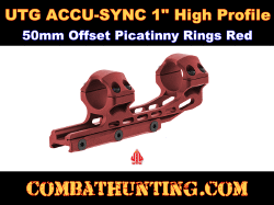 UTG® ACCU-SYNC 1" High Profile 50mm Offset Picatinny Rings Red