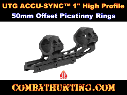 UTG® ACCU-SYNC 1" High Profile 50mm Offset Picatinny Rings Black