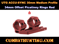 UTG ACCU-SYNC 30mm Medium Profile 34mm Offset Picatinny Rings Red