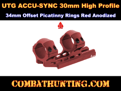 UTG ACCU-SYNC 30mm High Profile 34mm Offset Picatinny Rings Red Anodized