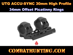 UTG ACCU-SYNC 30mm High Profile 34mm Offset Picatinny Rings Black
