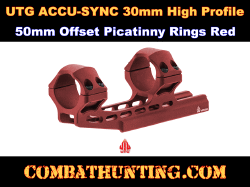 UTG ACCU-SYNC 30mm High Profile 50mm Offset Picatinny Rings Red