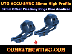 UTG ACCU-SYNC 30mm High Profile 37mm Offset Picatinny Rings Blue Anodized