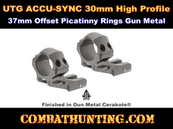 UTG ACCU-SYNC 30mm High Profile 37mm Offset Picatinny Rings Gun Metal