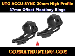 UTG ACCU-SYNC 30mm High Profile 37mm Offset Picatinny Rings Black