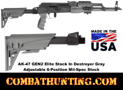 AK-47 Adjustable Stock GEN2 Elite Stock In Destroyer Gray