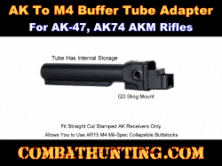 AK To M4 Buffer Tube Adapter Mil-Spec Non Folding Black
