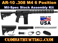 AR-10 308 M4 Six Position Adjustable Stock Kit & Buffer Tube Assembly