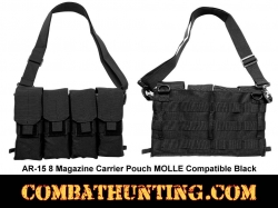AR-15 8 Magazine Carrier Pouch MOLLE Compatible Black