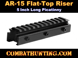 AR-15 Flat Top Riser Scope Mount 5" Picatinny Rail Riser