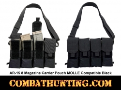 AR-15 8 Magazine Carrier Pouch MOLLE Compatible Black