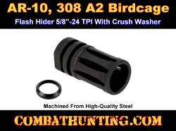 AR-10/LR-308 A2 Birdcage Flash Hider With Crush Washer