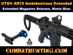 UTG AR15 Ambidextrous Extended Magazine Release, Matte Blue