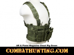 AR & Pistol Mag Chest Rig Military Green