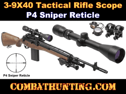 AR-15 3-9x40 Tactical Rifle Scope P4 Sniper Reticle