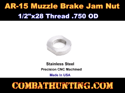 AR-15 Stainless Steel Jam Nut 1/2" x 28 Threaded