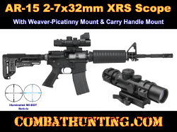 AR-15 Scope 2-7x32 XRS Illuminated Blue Mil-Dot Reticle