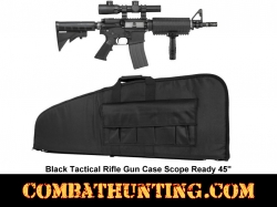 Black Tactical Rifle Gun Case Scope Ready 45"