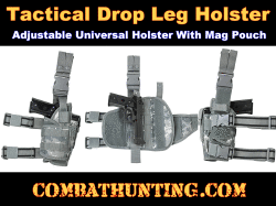 Digital Camo Universal Drop Leg Tactical Holster With Mag Pouch