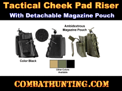 Tactical Cheek Pad Riser Rest With Mag Pouch Black