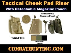 Tan Tactical Cheek Pad Stock Riser With Magazine Pouch